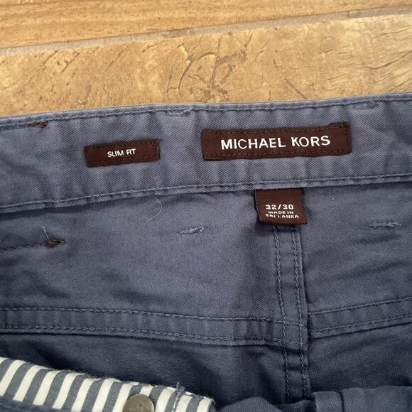 Michael Kors Blue slim fit chino trousers pants men's 32/30 - Picture 2 of 6